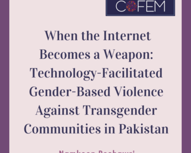 When the Internet Becomes a Weapon: Technology-Facilitated Gender-Based Violence Against Transgender Communities in Pakistan